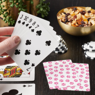 Doodle Paws, Dog Paws, Pink Paws Poker Cards