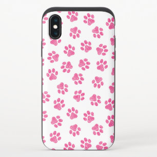 Doodle Paws, Dog Paws, Pink Paws iPhone XS Slider Case