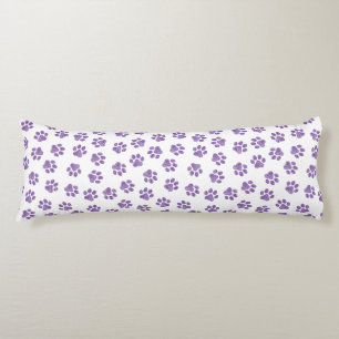 Doodle Paws, Dog Paws, Purple Paws Body Pillow