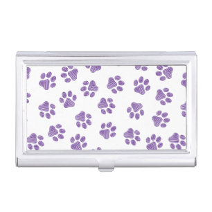 Doodle Paws, Dog Paws, Purple Paws Business Card Case