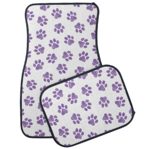 Doodle Paws, Dog Paws, Purple Paws Car Floor Mat