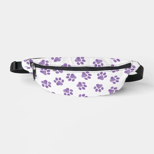 Doodle Paws, Dog Paws, Purple Paws Fanny Pack (Front)