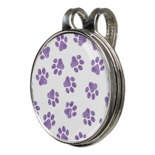Doodle Paws, Dog Paws, Purple Paws Golf Hat Clip