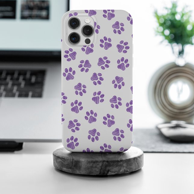 Doodle Paws, Dog Paws, Purple Paws iPhone Case (Creator Uploaded)