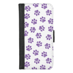 Doodle Paws, Dog Paws, Purple Paws iPhone 8/7 Wallet Case