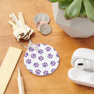 Doodle Paws, Dog Paws, Purple Paws Keychain