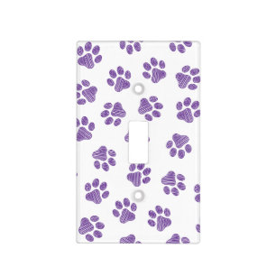 Doodle Paws, Dog Paws, Purple Paws Light Switch Cover
