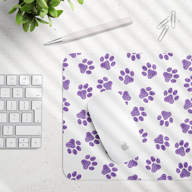Doodle Paws, Dog Paws, Purple Paws Mouse Pad (Creator Uploaded)