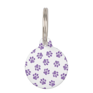 Doodle Paws, Dog Paws, Purple Paws Pet ID Tag