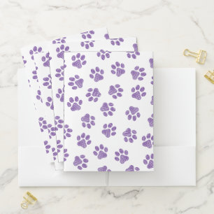 Doodle Paws, Dog Paws, Purple Paws Pocket Folder