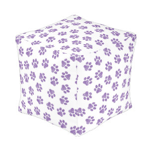 Doodle Paws, Dog Paws, Purple Paws Pouf