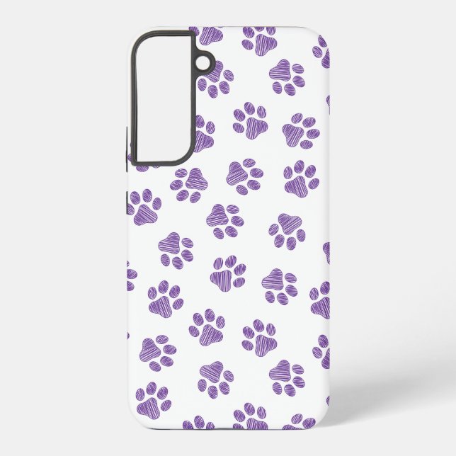 Doodle Paws, Dog Paws, Purple Paws Samsung Galaxy Case (Back)