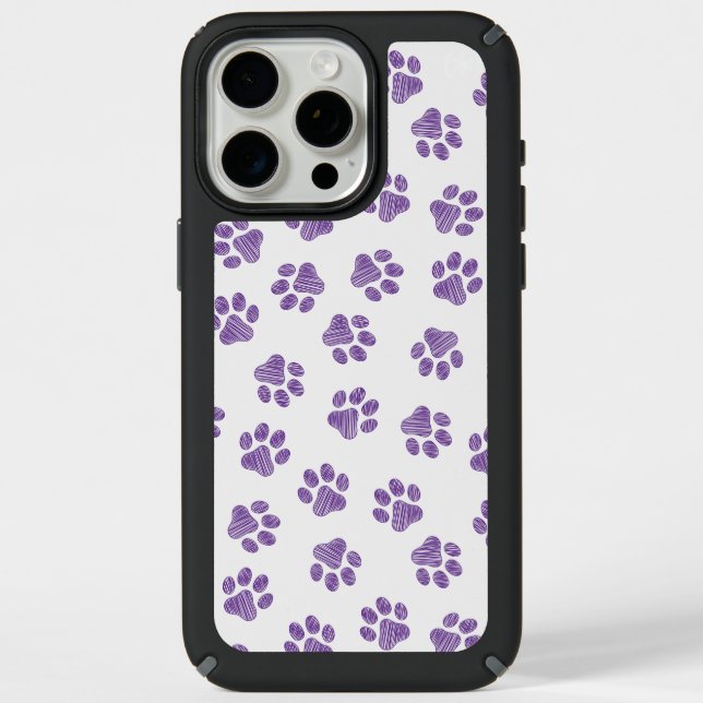 Doodle Paws, Dog Paws, Purple Paws Speck iPhone Case (Front)