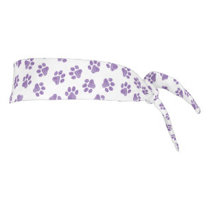 Doodle Paws, Dog Paws, Purple Paws Tie Headband