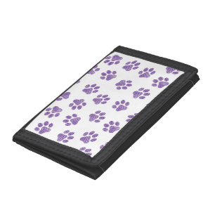 Doodle Paws, Dog Paws, Purple Paws Tri-fold Wallet