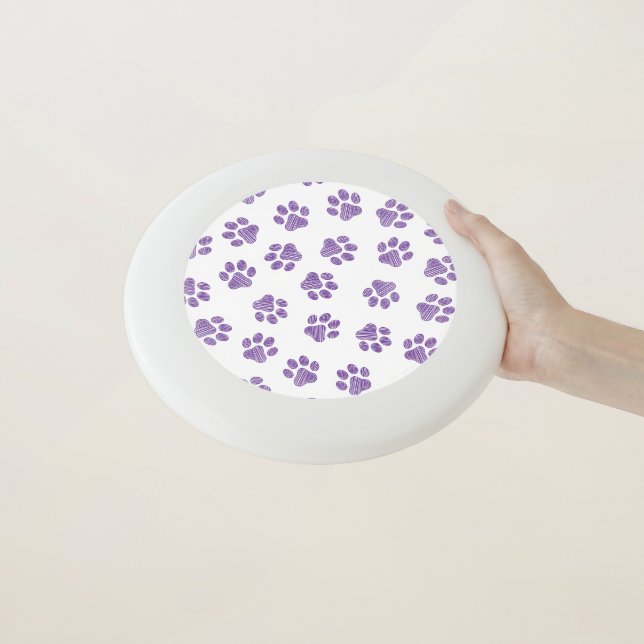 Doodle Paws, Dog Paws, Purple Paws Wham-O Frisbee (In Hand)