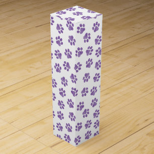 Doodle Paws, Dog Paws, Purple Paws Wine Box