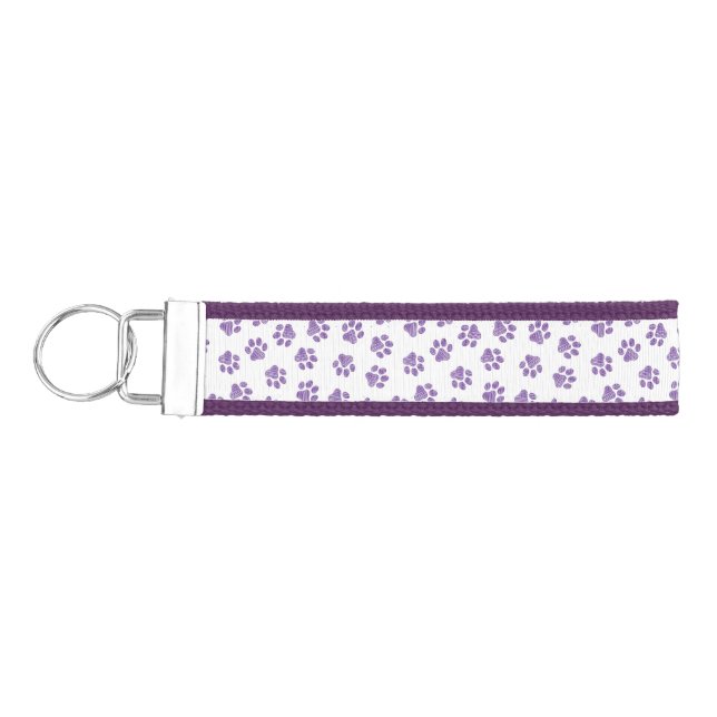 Doodle Paws, Dog Paws, Purple Paws Wrist Keychain (Keys on Left)
