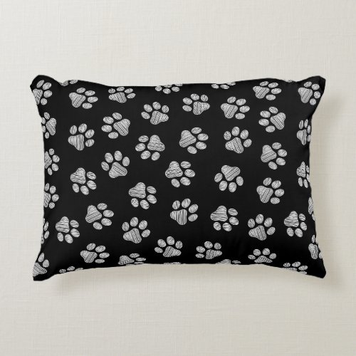 Doodle Paws Dog Paws White Paws Accent Pillow