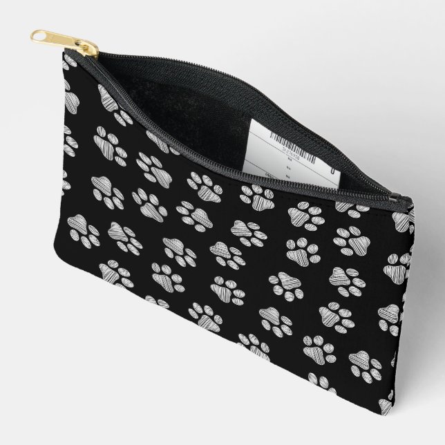 Doodle Paws, Dog Paws, White Paws Accessory Pouch (Open)