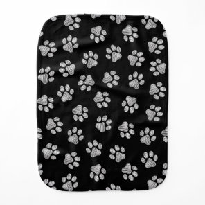 Doodle Paws, Dog Paws, White Paws Baby Burp Cloth