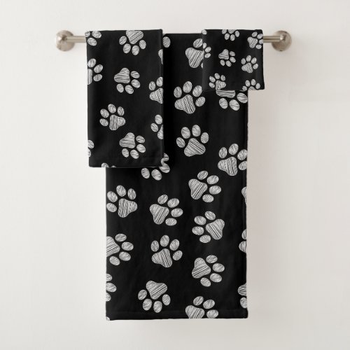 Doodle Paws Dog Paws White Paws Bath Towel Set