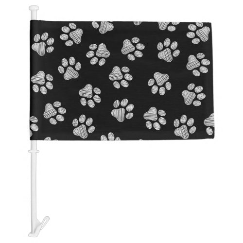 Doodle Paws Dog Paws White Paws Car Flag