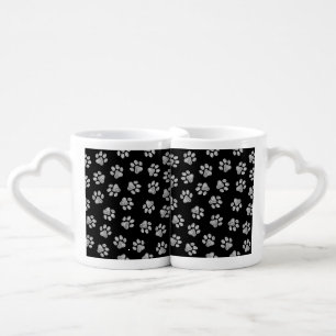 Doodle Paws, Dog Paws, White Paws Coffee Mug Set