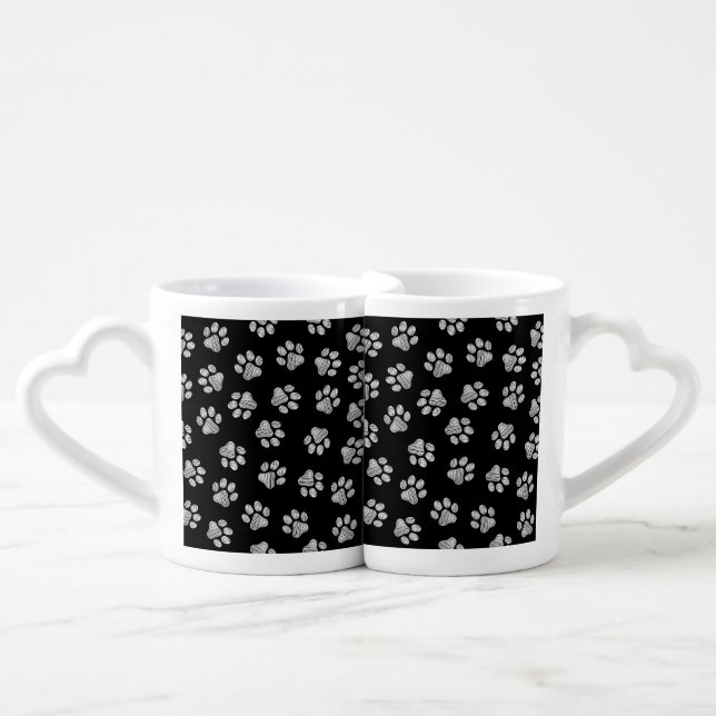 Doodle Paws, Dog Paws, White Paws Coffee Mug Set (Front Nesting)