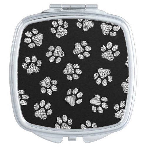 Doodle Paws Dog Paws White Paws Compact Mirror