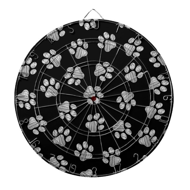 Doodle Paws, Dog Paws, White Paws Dart Board (Front)