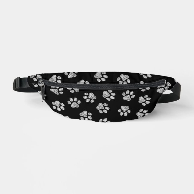 Doodle Paws, Dog Paws, White Paws Fanny Pack (Front)
