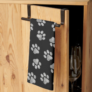 Doodle Paws, Dog Paws, White Paws Kitchen Towel
