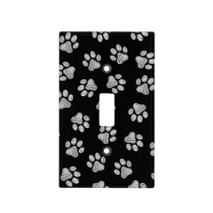 Doodle Paws, Dog Paws, White Paws Light Switch Cover