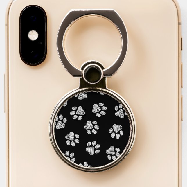 Doodle Paws, Dog Paws, White Paws Phone Ring Stand (Close Up)