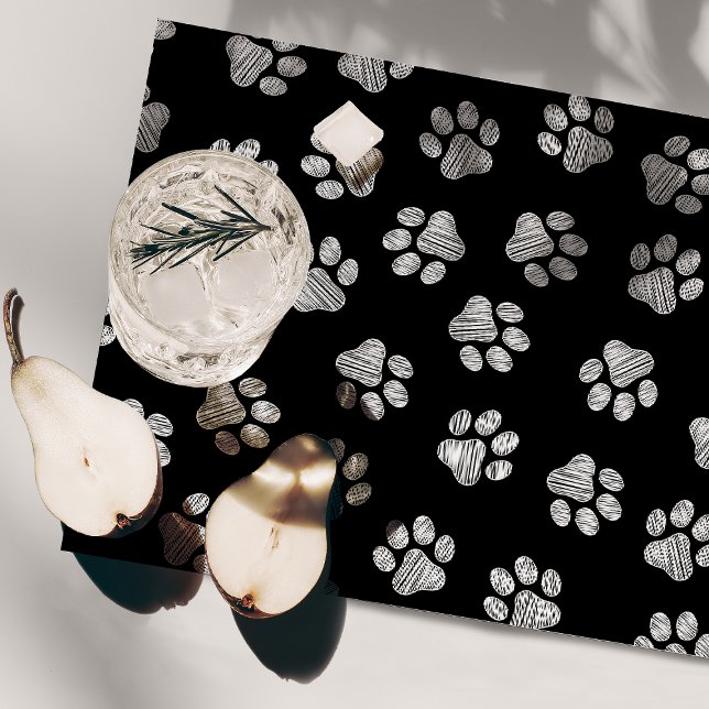 Doodle Paws, Dog Paws, White Paws Placemat (Creator Uploaded)