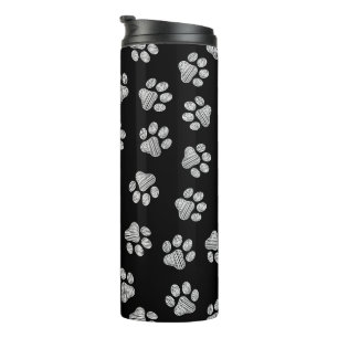Doodle Paws, Dog Paws, White Paws Thermal Tumbler