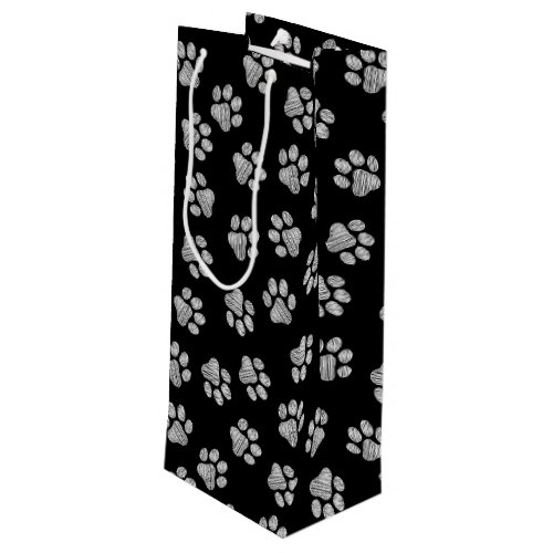 Doodle Paws Dog Paws White Paws Wine Gift Bag