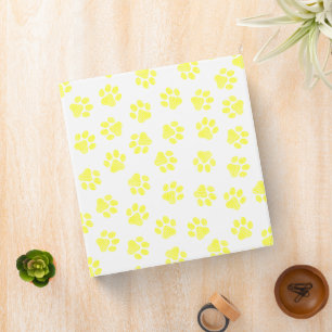 Doodle Paws, Dog Paws, Yellow Paws 3 Ring Binder