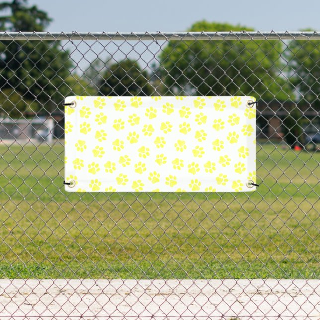 Doodle Paws, Dog Paws, Yellow Paws Banner (Insitu)