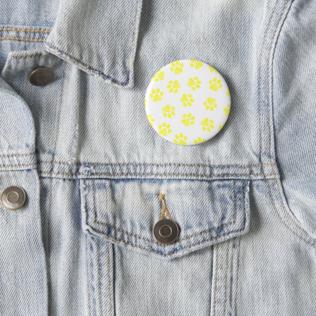 Doodle Paws, Dog Paws, Yellow Paws Button (In Situ)