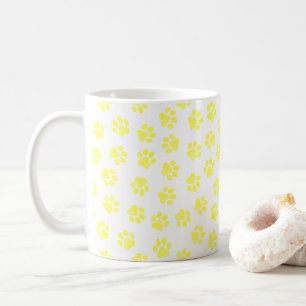 Doodle Paws, Dog Paws, Yellow Paws Coffee Mug