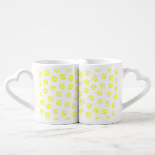 Doodle Paws, Dog Paws, Yellow Paws Coffee Mug Set