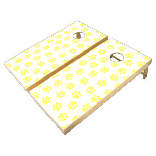 Doodle Paws, Dog Paws, Yellow Paws Cornhole Set