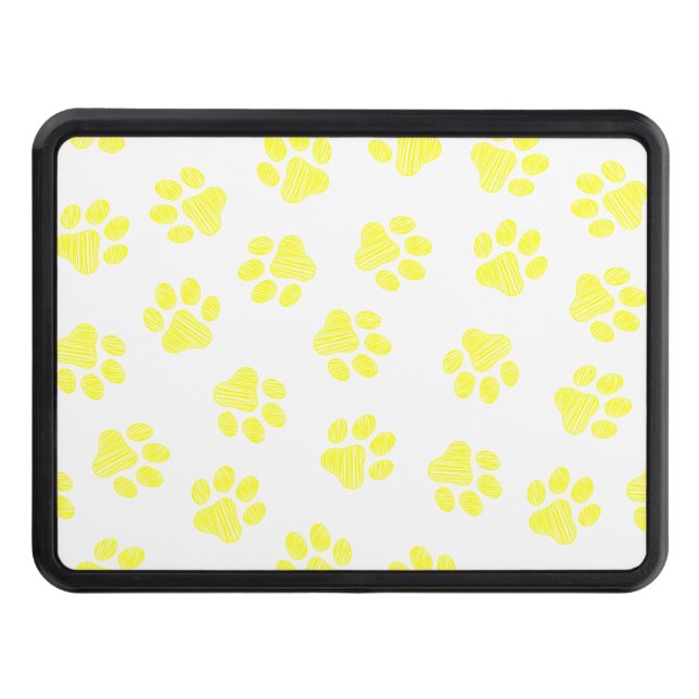 Doodle Paws, Dog Paws, Yellow Paws Hitch Cover (Front)