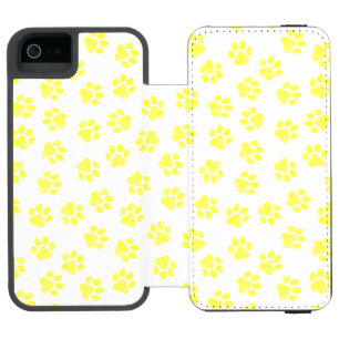 Doodle Paws, Dog Paws, Yellow Paws iPhone SE/5/5s Wallet Case