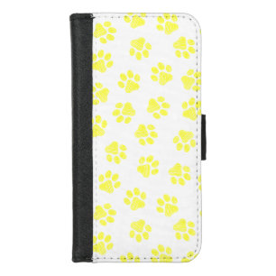 Doodle Paws, Dog Paws, Yellow Paws iPhone 8/7 Wallet Case