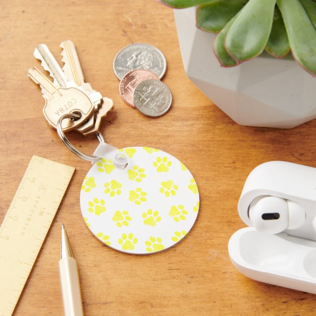 Doodle Paws, Dog Paws, Yellow Paws Keychain (Desk)