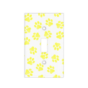 Doodle Paws, Dog Paws, Yellow Paws Light Switch Cover
