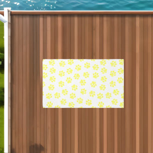 Doodle Paws, Dog Paws, Yellow Paws Outdoor Rug